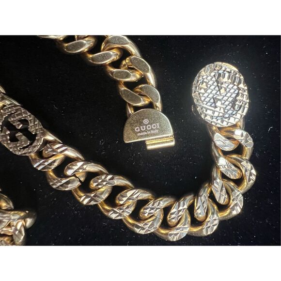 Gucci double g gold tone chunky chain necklace - Picture 8 of 8